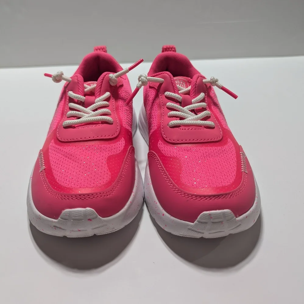 Hey Dude Sirroco Alta Kid's Pink And White Slip On Sneakers Size 12